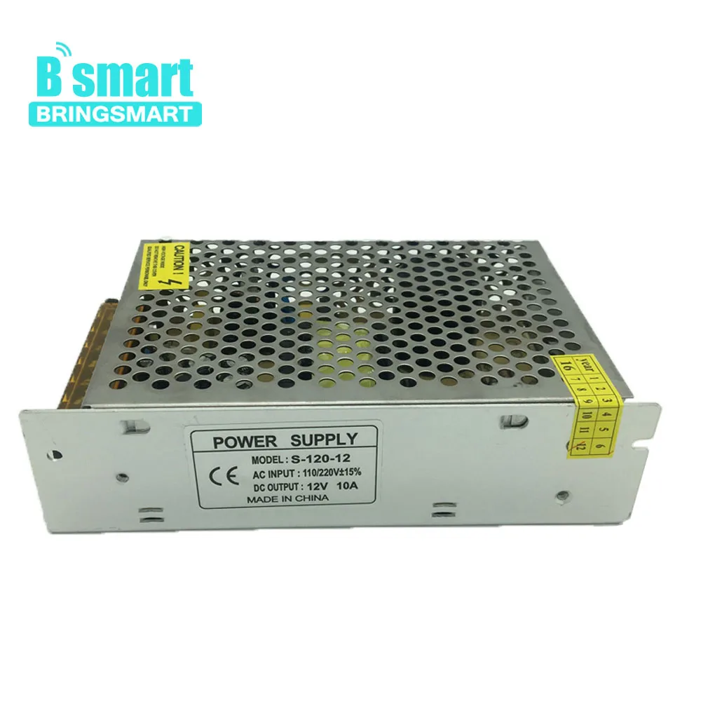 Bringsmart 12V 10A DC источник питания 220V AC в DC 12V трансформатор адаптер питания 10A 2 провода выход