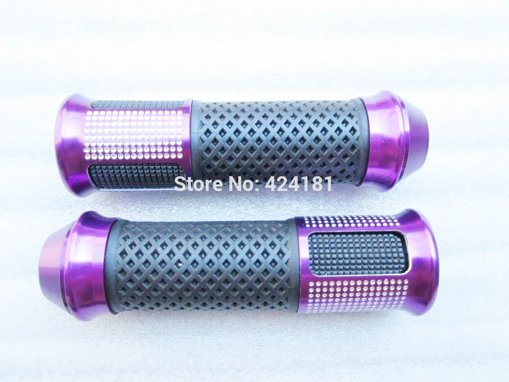 NEW Purple 7/8" Universal Motorcycle Bike Aluminum GEL Rubber Hand
