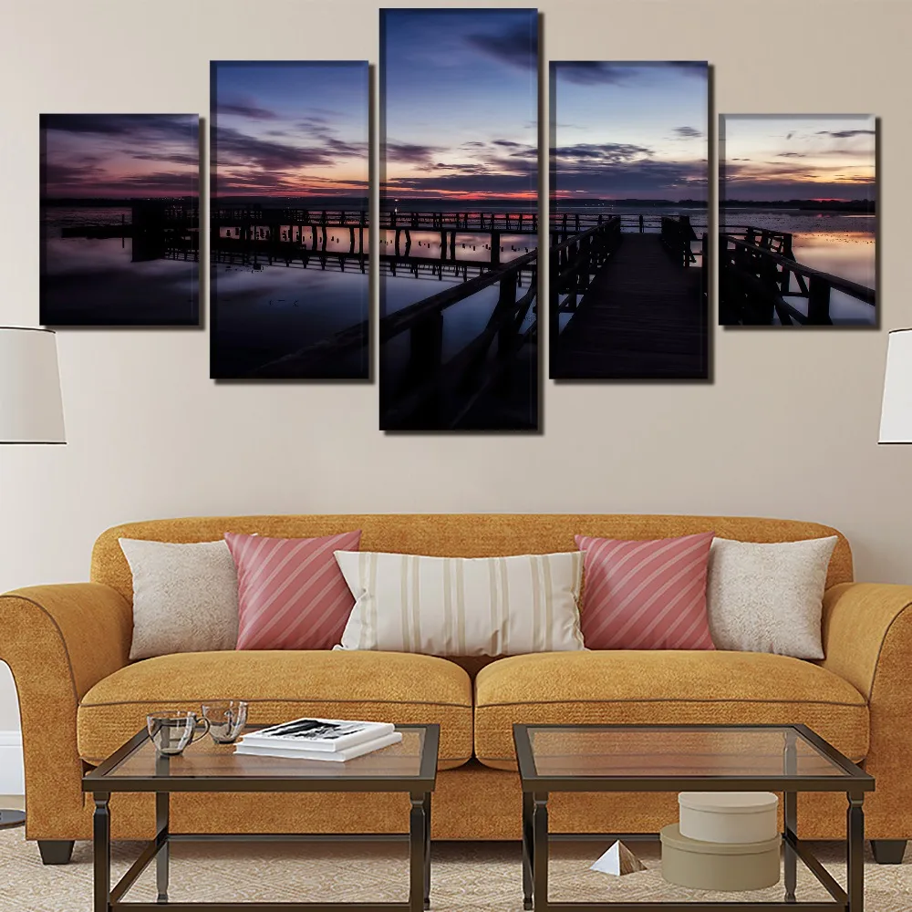 

Viewing platform Landscape Painting 5 Pieces Home HD Print Painting Artwork The Wall Art Paintings Canvas Wall Art Living Room