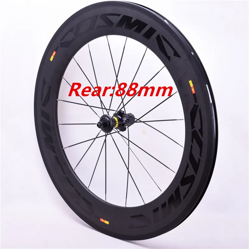 Best 60 + 88mm Road bike carbon bike wheels 700C 23mm width riveter tubular cycling road bicycle Wheelset carbon with basalt brake 5