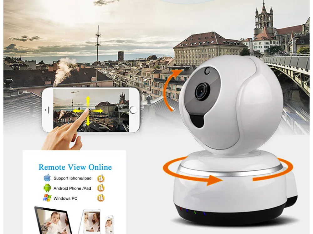 imágenes para WiFi Wireless Pan Tilt Cámara de Vigilancia IP de 720 P HD 6 IR Led de Visión Nocturna de Vídeo Bebé Monitor de Seguridad Cam Audio Bidireccional sistema imágenes para WiFi Wireless Pan Tilt Cámara de Vigilancia IP de 720 P HD 6 IR Led de Visión Nocturna de Vídeo Bebé Monitor de Seguridad Cam Audio Bidireccional sistema