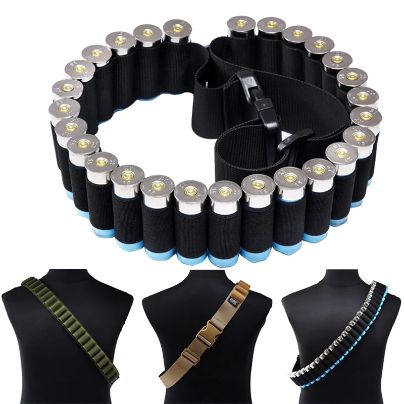 Adjustable 12Gauge 27 Shells Bullet Waist Belt Bullet Holder Pockets