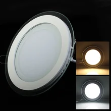 Супер яркий 24 Вт тусклый круглый светильник светодиодный панельный светильник стеклянный светильник точечного света 3000 K 4000 K 6000 K AC85-265V внутренний свет для домашнего декора