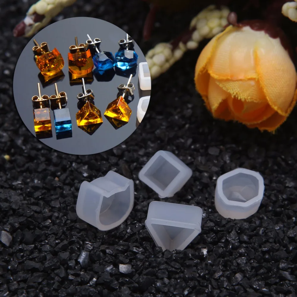 

JAVRICK 1 Pair DIY Silicone Earring Ear Stud Mold Making Jewelry Resin Casting Mould Craft Tool