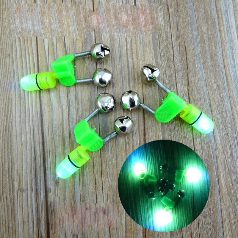 

4PCS LED Fishing Rod Bite Alarm Bells Fishing Rod Red Light Stainless Steel Hard Fish Alerter Fishing Tool alerter peces FF22
