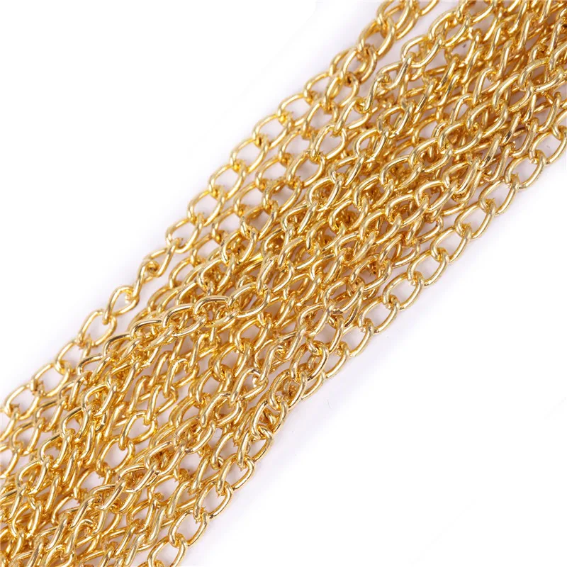 Wholesale 5m Copper/Bronze/Silver Metal Open Link Chains Bulk 3x2mm for