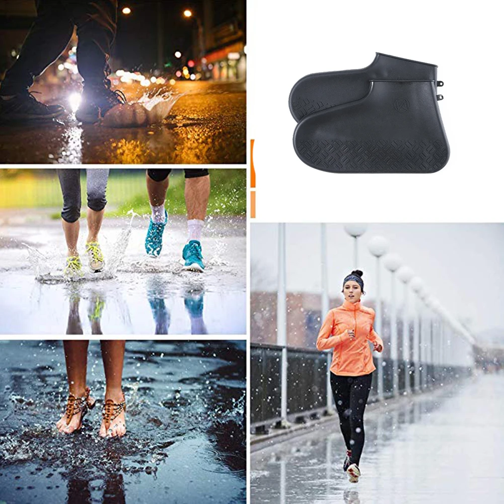 1 пара многоразовых силиконовых водонепроницаемых резиновых чехлов для дождливой обуви, противоскользящие резиновые сапоги для дождливой погоды, M/L Аксессуары для обуви