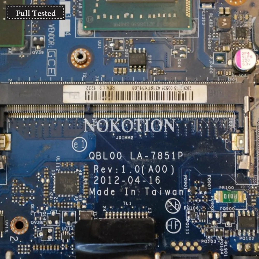 NOKOTION MB CN-08RKPN 8 RKPN لديل XPS 15 L521X اللوحة المحمول QBL00 LA-7851P SR0MU I7-3520M HM77 GT640M 2 جيجابايت اللوحة الرئيسية