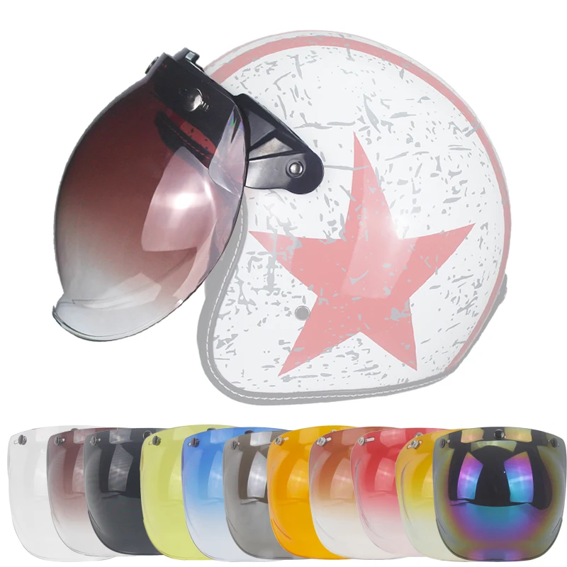 12 colors bubble visor high quality outdoor retro motorcycle helmet sun