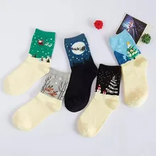 5pairs/lot New autumn and winter Korea socks cotton socks Christmas socks manufacturers in the wholesale tube new pile of socks in the tube socks cotton two bar autumn and winter double needle socks no heel factory wholesale a generation