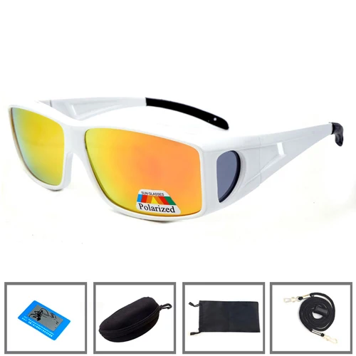 Солнцезащитные очки для фитнеса, поляризационные, подходят для близорукости, велоспорта, рыбалки, кемпинга, вождения, ультрафиолетовые спортивные очки, поляризованные линзы jp - Цвет: Mirror orange case