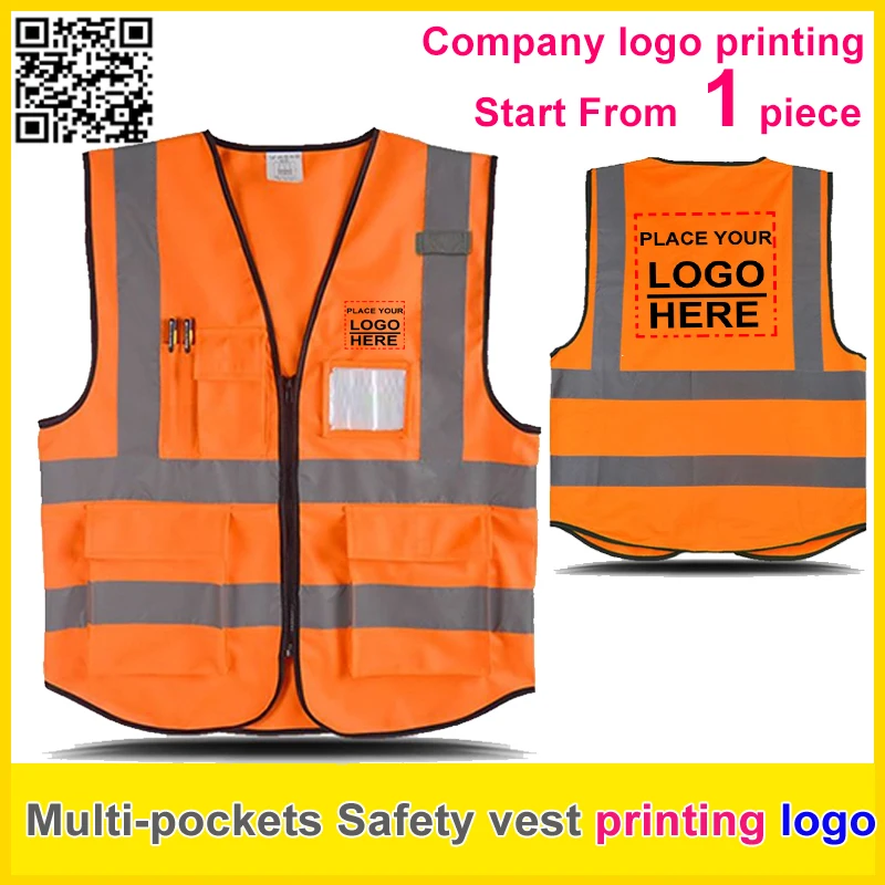 SPARDWEAR Safety reflective vest print logo orange work vest company