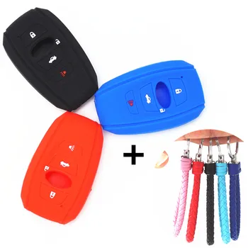

WFMJ Silicone 4 Buttons Remote Smart Key Chain Cover Case Holder for Subaru Forester Sti Outback XV Crosstrek Impreza BRZ WRX