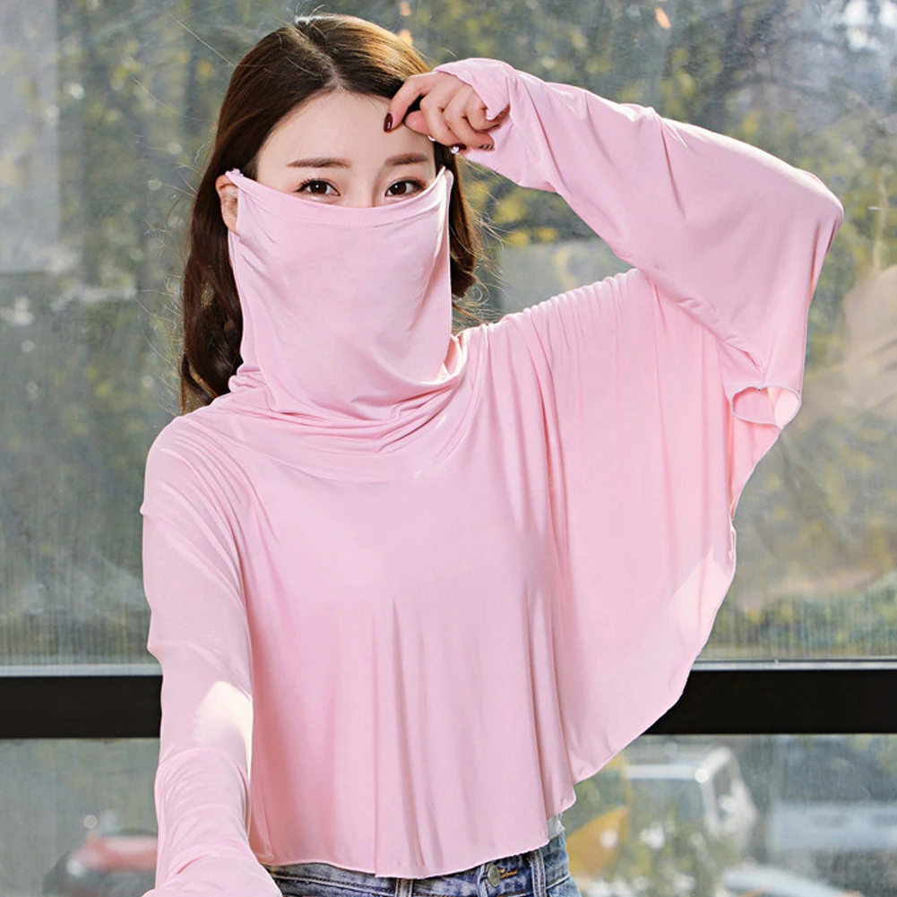 

New Women's Outdoor Mosquito Shirt With Mask Light And Quick-Drying Sun Protection Clothing UV Breathable Shawl