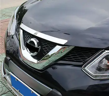 

Fit For 2014 2015 2016 Nissan Rogue x-Trail Stainless Steel Chrome Front Hood Bonnet Grill Lip Cover Trim car styling