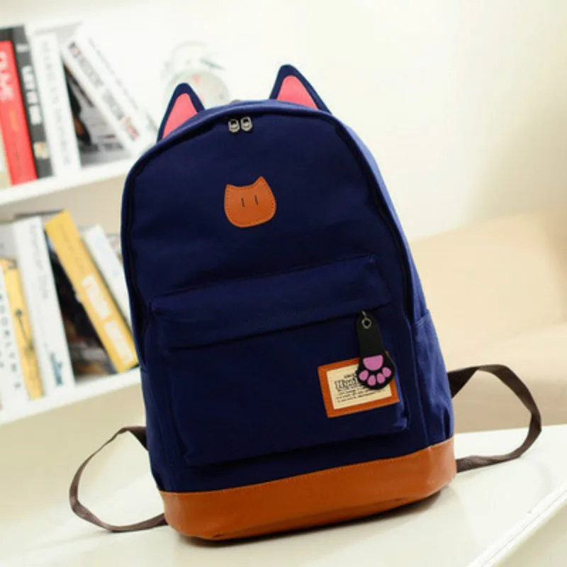 

Women Canvas Backpack Fashion Cute Travel Bags Cartoon cat Printing Bags Laptop casual School Backpack For Teenage Girls bookbag