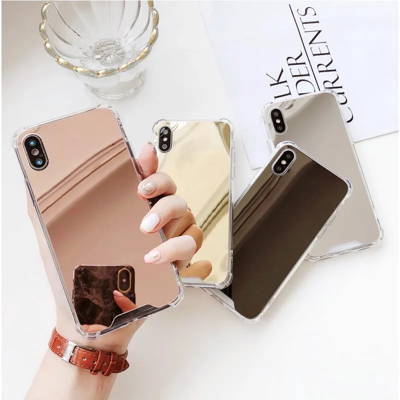 

Four-corner Anti-fall IphoneX Mobile Phone Shell 8plus Airbag Protection Cover 7 6S Samsung Mirror All-inclusive Shell