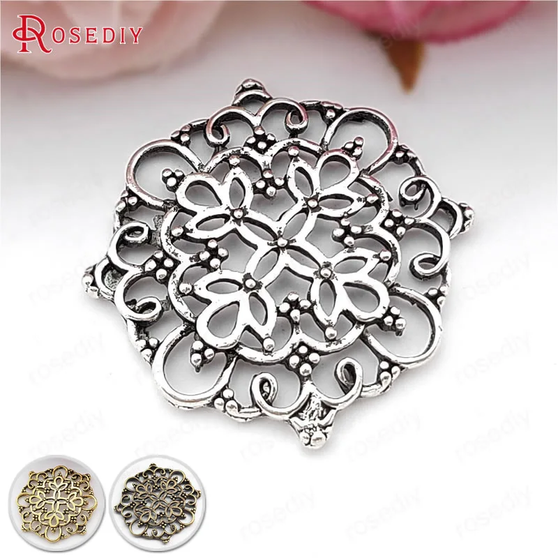 

(31585)10PCS 40x40MM Antique Silver Zinc Alloy Big Connector Charms Pendants Diy Jewelry Findings Accessories Wholesale