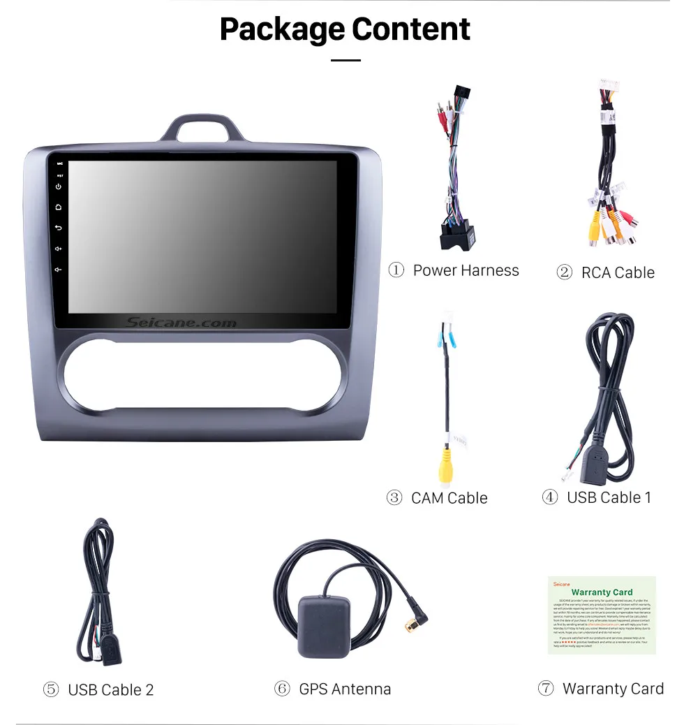 Top Seicane 2RAM Android 8.1 2Din Head Unit WiFi Car Radio Stereo GPS Tochscreen Multimedia Player For Ford Focus Exi AT 2004-2011 20 Top Seicane 2RAM Android 8.1 2Din Head Unit WiFi Car Radio Stereo GPS Tochscreen Multimedia Player For Ford Focus Exi AT 2004-2011 20