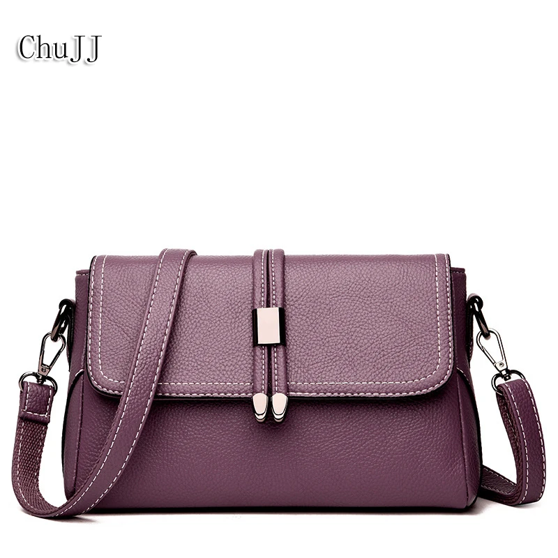 

Chu JJ Women's Genuine Leather Handbags Small Cowhide Shoulder CrossBody Bags Ladies Fashion Soft Flap Women Messenger Bags