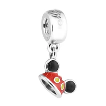 Бусины для самостоятельного изготовления ювелирных изделий из стерлингового серебра-ювелирные изделия Микки Ушная шляпа Подвески Серебро 925 Berloque Perles Шарм