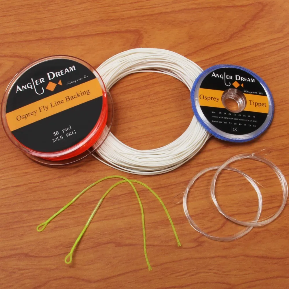 

WF 1/2/3/4/5/6/7/8/9F Fly Fishing Line Combo Yellow Green Blue Orange Pink White Fly Line Backing Line Tippet Tapered Leader