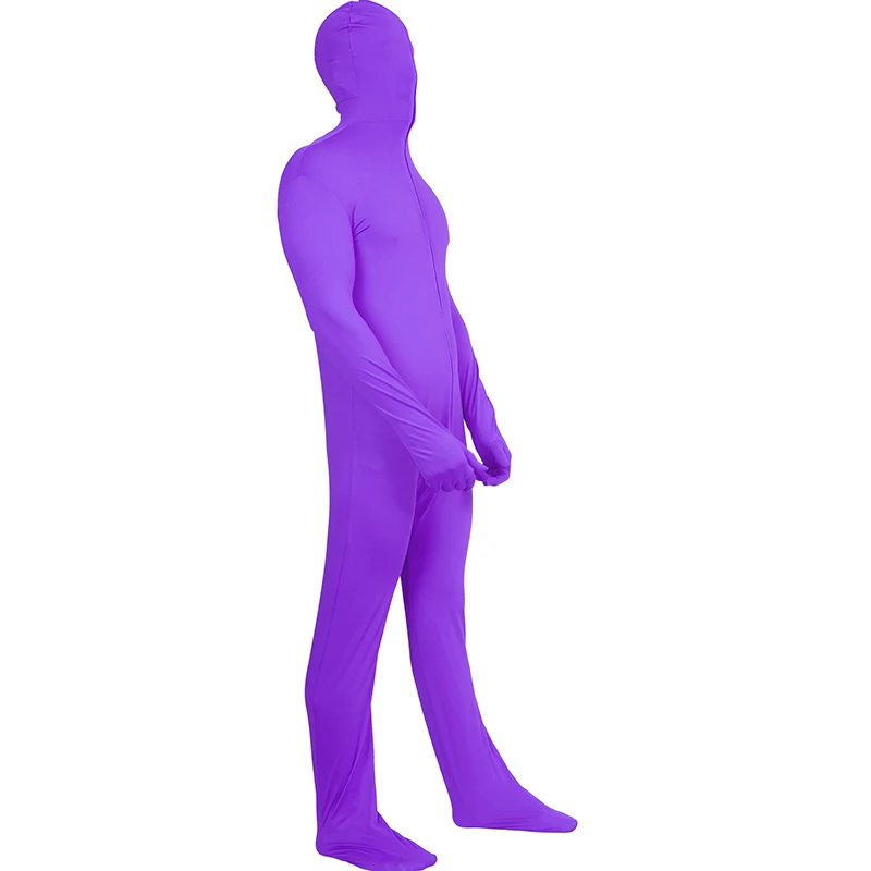 Для мужчин s лайкра всего тела Зентаи костюм костюмы для взрослых вторая кожа плотно костюмы на Хэллоуин костюм для Для мужчин спандекс нейлон боди группа - Цвет: Purple