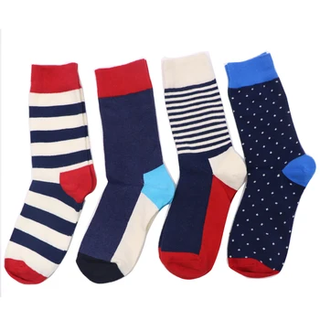 

Fashion Stripes Men Crew Socks Casual Harajuku Dress Skateboard Socks Funny High Quality Polka Dot Casual Novelty Dress Business