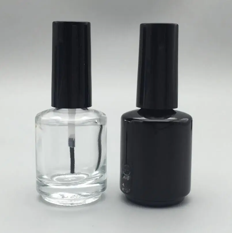 Wholesale 10ml Matt Black Glass Round Empty UV Gel Empty Nail Polish