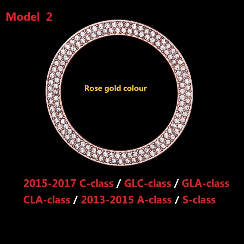 Отделка переключателя зажигания автомобиля кольцо для Mercedes Benz A/C/E/CLA/GLK/GLC/GLA/GLS/S/gl-класс автомобиля стиль - Название цвета: Model 2  Rose gold