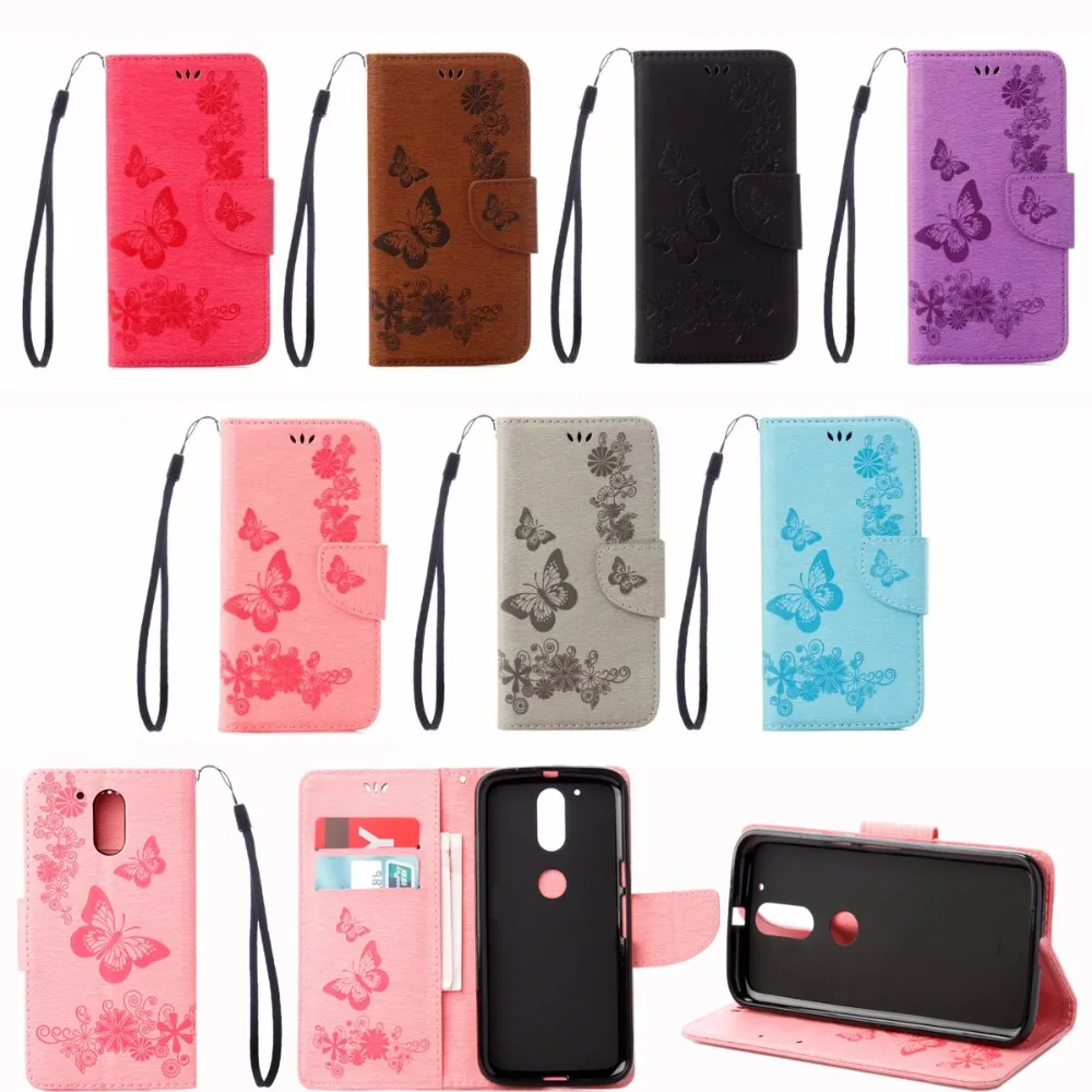 Роскошный флип-чехол в стиле ретро с принтом бабочки для Motorola Moto G4 Кожаный +