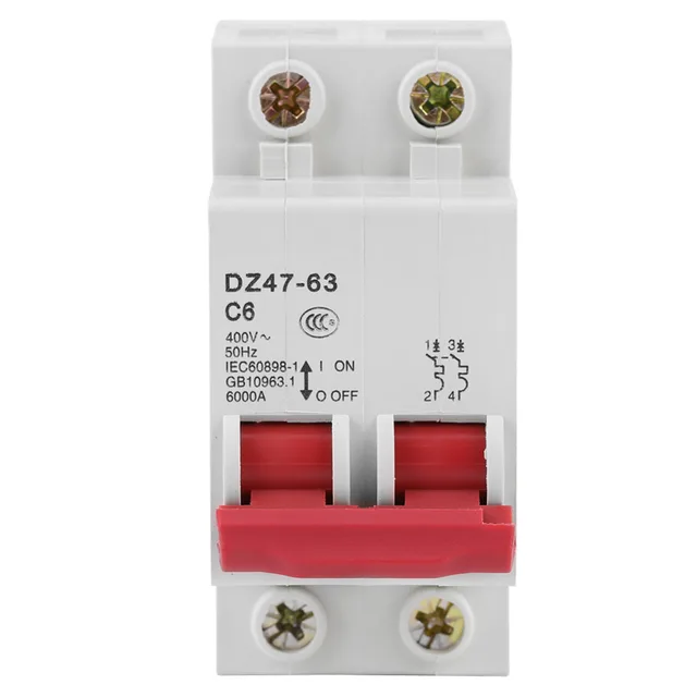 DZ47 63 AC400V 50Hz 6A Miniature Circuit Breaker Breaking Capacity ...
