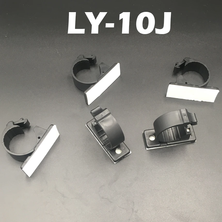 

25pcs LY-10J 14mm Dia Self Adhesive Adjustable Fixed Screw Mount Base Bracket Holder Wire Management Harness Clamp Cable Clip