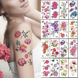 Waterproof temporary tattoo stickers pink peony flower romantic rose henna fake body art flash tatoo bo art Waterproof temporary tattoo stickers pink peony flower romantic rose henna fake body art flash tatoo bo art