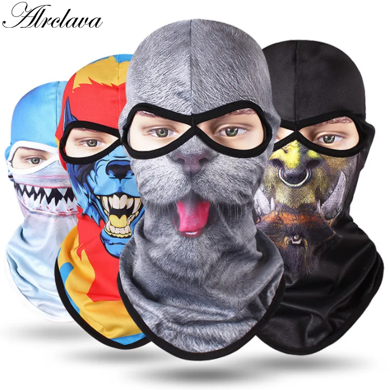 

3D Animal Motorcycle Full Face Mask Balaclava Windproof Breathable Ski Snowboard Cap Airsoft Paintball Cycling Ski Mens Hat