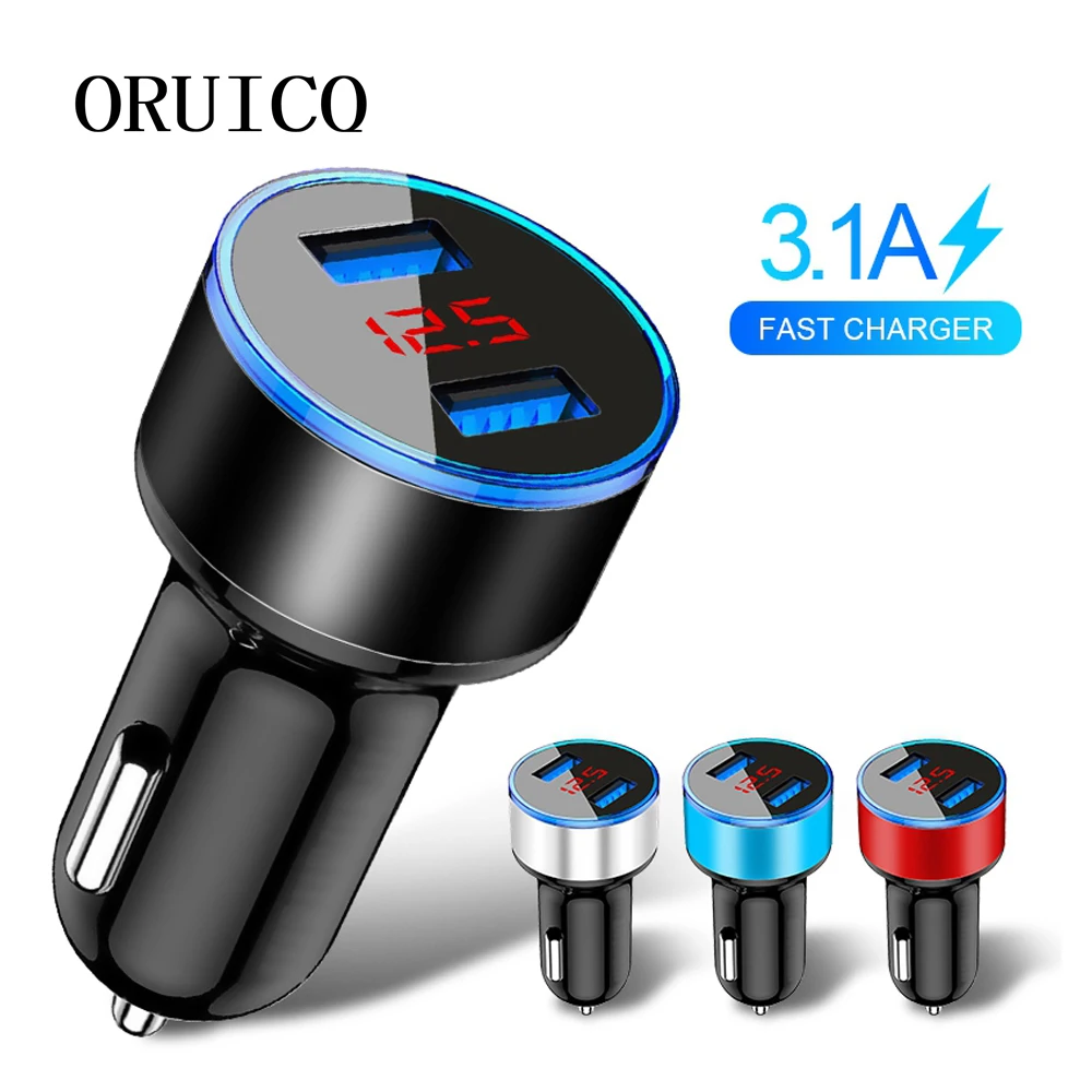 ORUICQ автомобиля Quick Charge QC 3 0 Мобильный телефон Зарядное устройство 2 Порты и