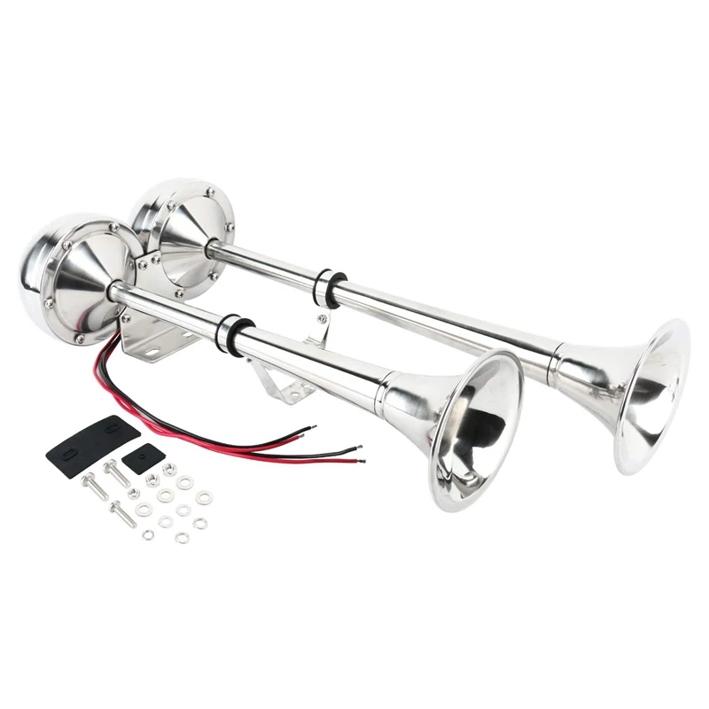 12V Stainless Steel Double Horn Horn Low Tone