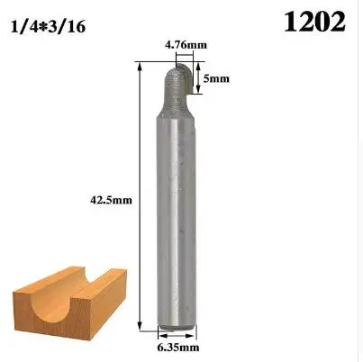1 шт. 6,35 мм 12,7 мм 1/" 1/4" для конических фрез со сферическим концом; двойное обрамление; быстроходный деревообрабатывающий фрезерный станок бит фрезы для дерева бит коробки бухточки - Длина режущей кромки: NO 2