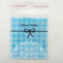 10x10+ 3 см Упаковка печенья клетчатый лук самоклеющиеся прозрачные пластиковые пакеты пакет для выпечки 100 шт./лот