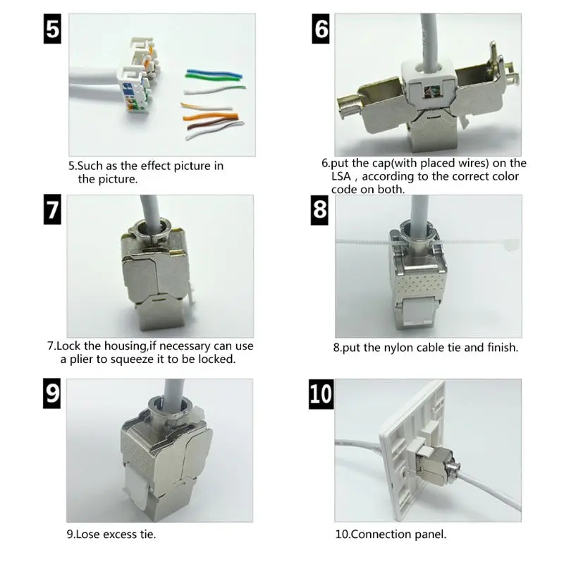 1 шт. RJ45 Keystone Cat6 Cat6A Экранированный FTP цинковый сплав модуль Keystone Jack сетевой разъем адаптера