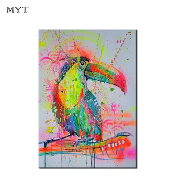 

Handmade oil painting on canvas color Parrot wall art picture for Restaurant study Bedroom Decor living room home decoraiton