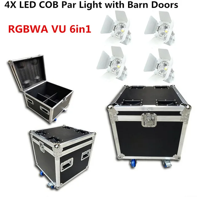 4X200 Вт led par COB f светильник чехол dmx кабель RGBWA UV 4в1/RGB 3в1/теплый белый холодный белый Светодиодный точечный светильник световая установка диджея dmx контроллер - Цвет: RGBWA UV 6in1