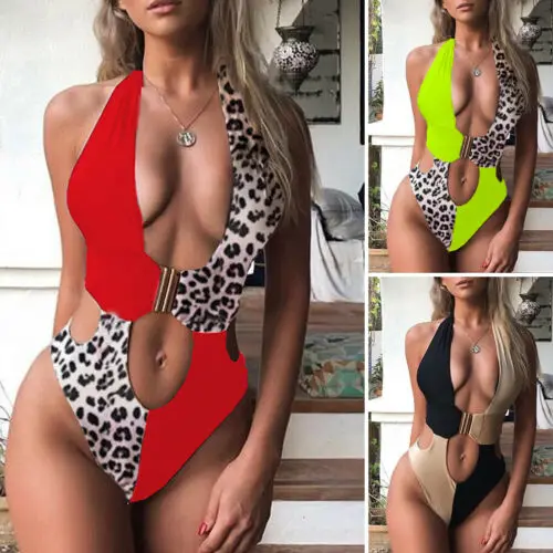 

IMCUTE Sexy Women's One Piece Bikini Swimwear Patchwork Color