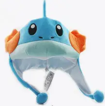 Cartoon movie tv soft plush hat Anime Pokemon Pocket Monsters plush warm hat mudkip blue cap