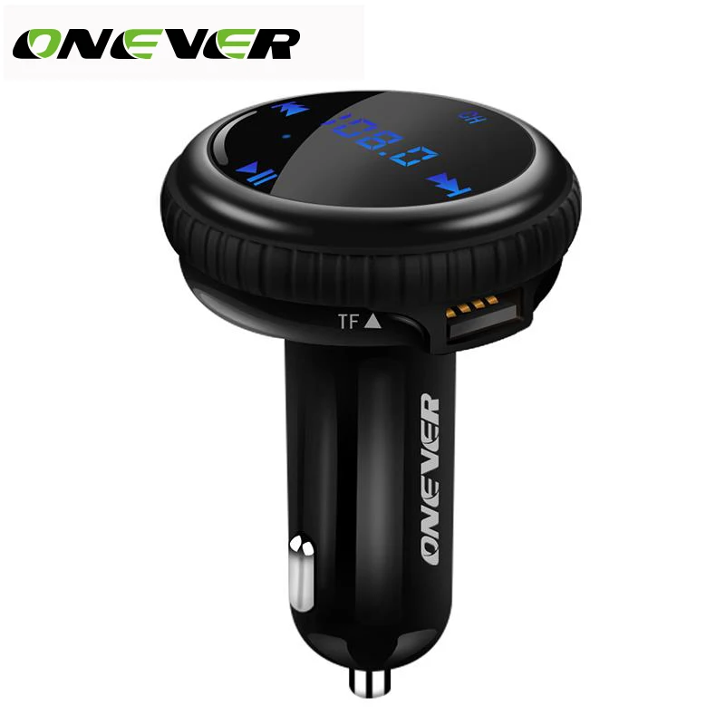 

Onever FM Transmitter Modulator Wireless Bluetooth Hands Free Car Kit APP GPS Car Finder Locator 2.1A Dual USB Car Charger