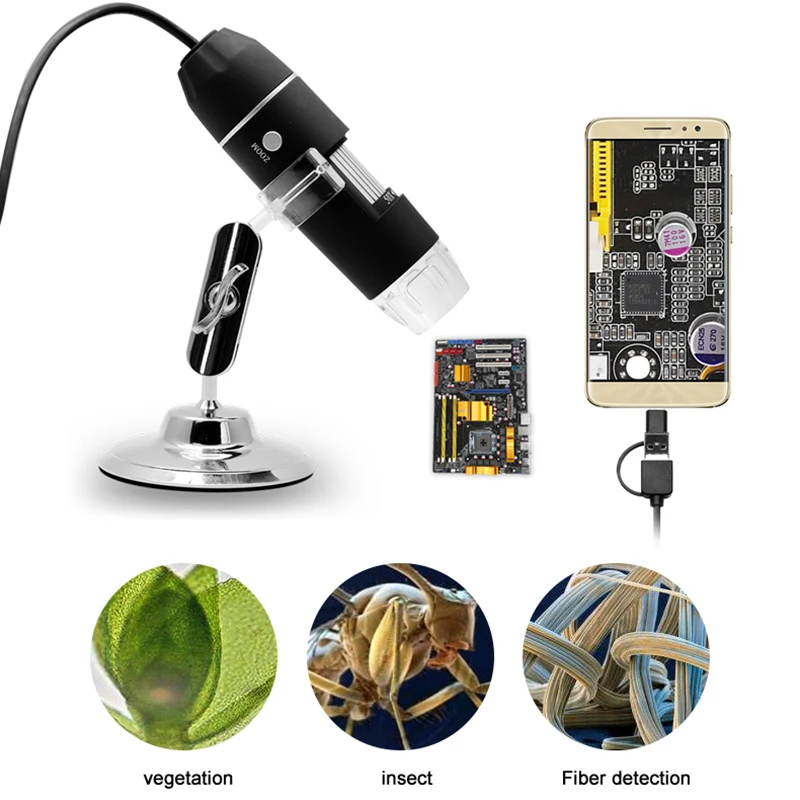 Antscope 3в1 цифровой микроскоп 8 светодио дный Multple Adjstment 1000X Android usb Тип C эндоскоп