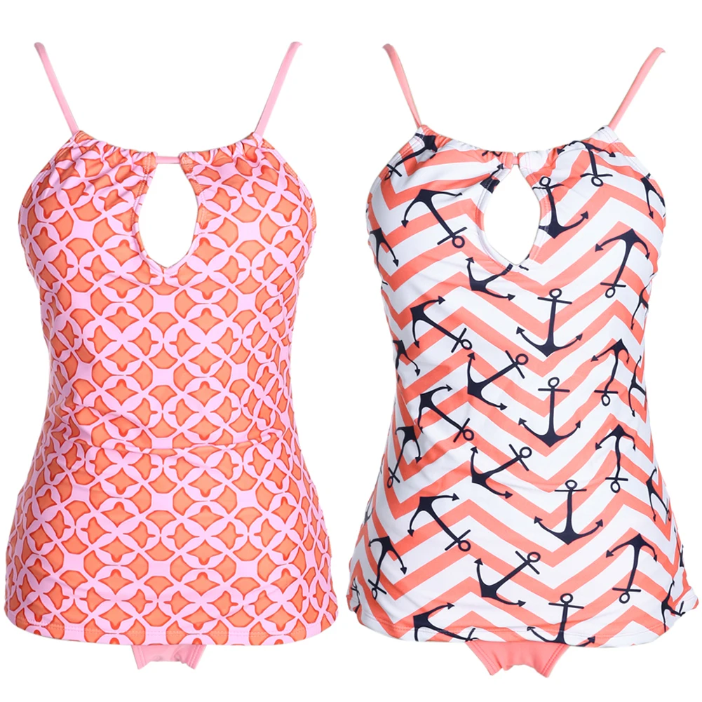 Bikini Women Tankini Plus Size One Piece Swimsuit Push Up Tribal Printed Padded Bikini Set Pink Beachwear Female Bikini Women Tankini Plus Size One Piece Swimsuit Push Up Tribal Printed Padded Bikini Set Pink Beachwear Female