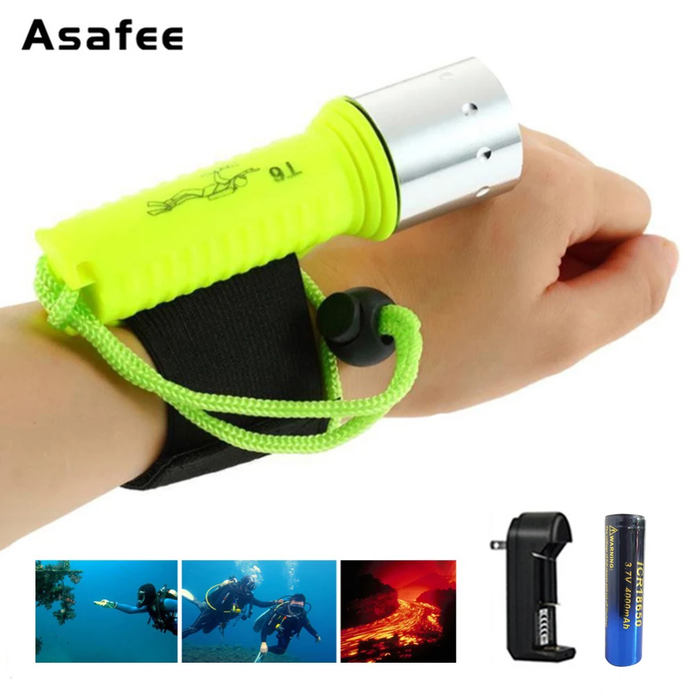 AsafeeFL012DDivingTorchXMLT6LEDDivingFlashlightLamp