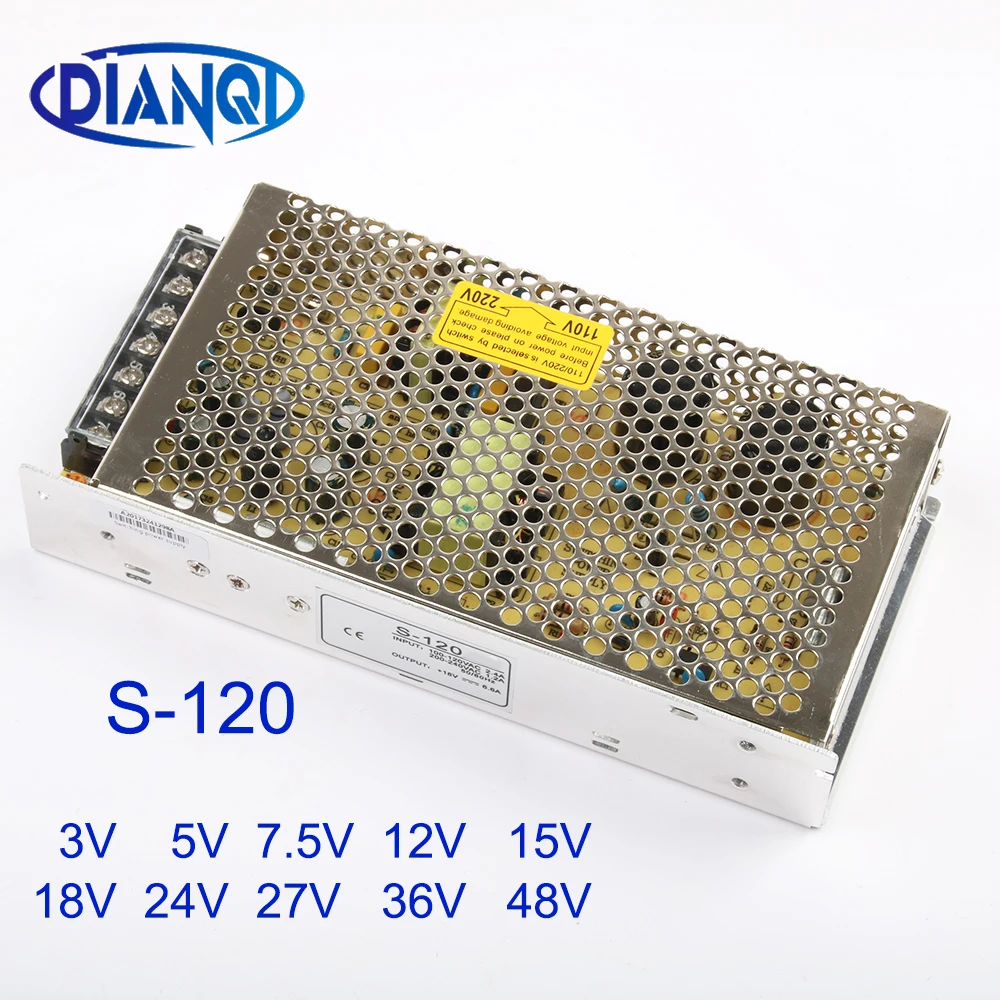 DIANQI S 120 12 15 36 с одним выходом импульсный источник питания 18 48 в 27 24 В 3 5 7