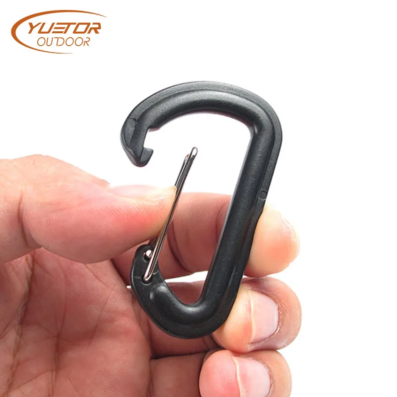 YUETOR OUTDOOR 5PCS/10PCS Mini Plastic Carabiner Keychain Hiking Buckle Clasps Multifunction Carabiner for Keys
